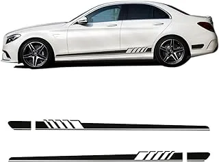 2 Pieces Car Racing Stripes C63 AMG Edition 1 Side Skirt Stripe Black Vinyl Decals Stickers for Mercedes Benz C Class W205 C180 C200 C230 C280 C300 C320 C350 C63 AMG Accessories - Gloss Black