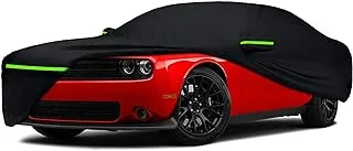 Car Cover for Dodge Challenger Accessories - Fit 2008-2021 Challenger with Side Zipper Protect from Snow Ice Rain, 210T 6 Layer Car Covers for All Weather