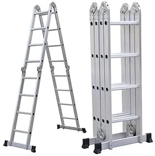 AL AARQAM 4x4 Multi-Purpose Folding Extension Aluminum Ladder - 4 Meters