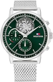 Tommy Hilfiger MEN'S GREEN DIAL STAINLESS STEEL BRACELET WATCH - 1710608