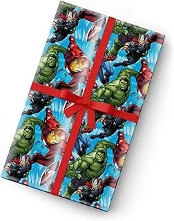 Party Centre Marvel' s Avengers Glossy Gift Wrapping Paper with Cut Lines (76cm x 200cm)