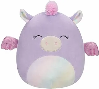 Squishmallows Rei Pink and Purple Pegasus Soft Toy, 19 cm Size