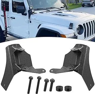 Nilight 2Pcs Windshield Hinge Mounting Brackets Dual A-Pillar for Offroad LED Fog Light Pods for 2018 2019 2020 2021 2022 2023 Wrangler JL/Gladiator JT Exclude Gladiator Mojave, 2 Years Warranty