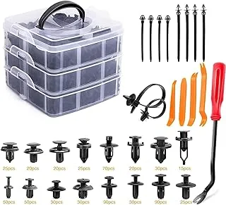 Sulfar 620 Pcs Car Retainer Clips, Plastic Fasteners Kit Fender Rivets Kits 16 Most Popular Sizes Auto Push Pin for GM Ford Toyota Honda Acura Chrysler