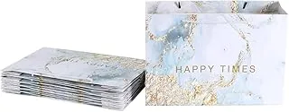 REDDOTGIFT Gift Bags, 10-Pack Gift Bags Large Size H25*36 * 12cm with Bow Ribbon,Paper Gift Bag with Handles, Birthday Gift Bags, Marble Pattern Present Bags for Christmas Wedding Party Mothers Day