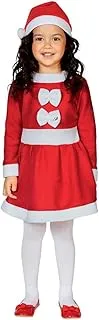 Mad Toys Santa's Little Helper Christmas Child Costumes, Red Fancy Santa Dress with Hat, Medium 5-6 Years