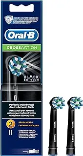 Oral-B - EB50BRB-2 CrossAction Replacement Brush Head Refill for Electric Rechargeable Black Pack Of 2 Count