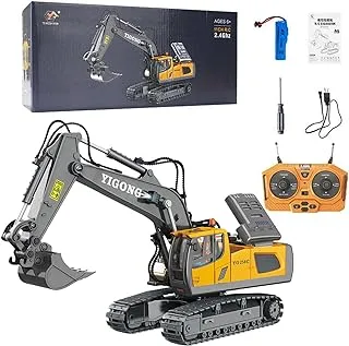 Mumoo Bear Remote Control Excavator Toy for 6-12 yr Boys, Best Birthday Gifts for Kids 4-7 8 9 10 11 Year Old, RC Construction Toys with Metal Shovel, Lights, Sounds 2.4Ghz