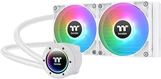 Thermaltake TH240 V2 ARGB Sync All in one Liquid Cooler Fan 120mm*2/PWM 500~2000 RPM, Mirror Waterblock, MB ARGB Sync Control - White