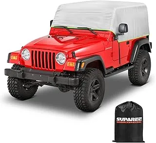 SUPAREE Cab Cover for 1976-2006 Jeep Wrangler TJ and YJ Accessories, Jeep TJ Cover 2 Door Waterproof with Windproof Hooks/Storage Bag for Snow Dust UV Protection, Jeep Wrangler 2 Door Rain Cover