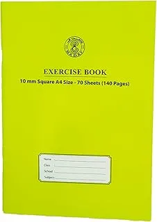 Sadaf 10mm Square 70 Sheets Exercise Book with Left Margin, A4 Size, Green