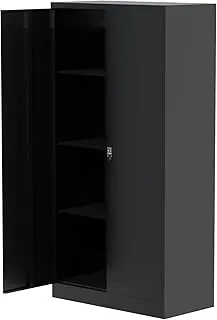 MAHMAYI OFFICE FURNITURE Modern Digital Cupboard - Secure, Stylish, and Adjustable Storage Solution for Documents, Home, and Office - Black