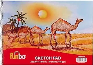 Funbo 110gsm Sketch Pad 20-Sheets, A3 Size