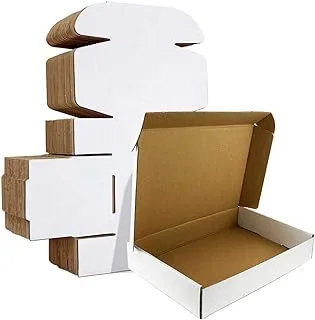 HORLIMER 12x9x3 inches White Corrugated Cardboard Box Literature Mailer, Pack of 25