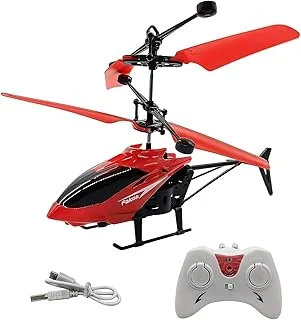 Zinvosy Toy Helicopter with Sensor and Remote Control Rechargeable Flying(Indoor & Outdoor) Helicopter Toy with 3D Light for Kids/Adults (RED)