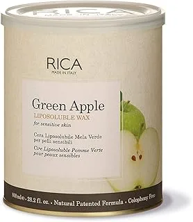 Rica Cosmetics Green Apple Liposoluble Wax, For Sensitive Skin, Delicate Depilation, Natural Formula, Colophony Free, Body Wax, 800ml