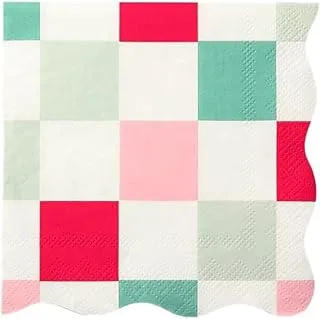 Meri Meri Multi Check Small Napkins 16-Pieces Pack