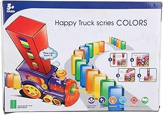 Electric Domino Car, Domino Toy, for Spread Dominoes Building Blocks Toy Domino Place Toy Children(Domino car (transparent 60 pieces)