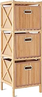 HomeBox Natura Bamboo 3-Drawer Bathroom Cabinet