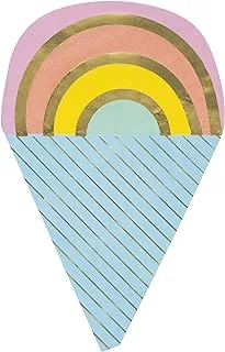 Unique 16766 Shaped Paper Napkins-16.5 cm-Pastel Ice Cream Summer Party-16 Count (Pack of 1), Multicolour