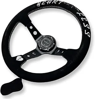 Performance Steering Wheel 350mm Deep Dish 6 Bolt For JDM Sport Racing Steering Wheel Suede Horn Button Included