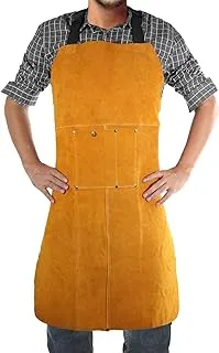 Benozit Leather Welding Work Apron,Heat&Flame Resistant, Protective Clothing or Safety Apparel for Blacksmith,Woodwork/Home Improvement/Heavy Duty Work,23x35inch