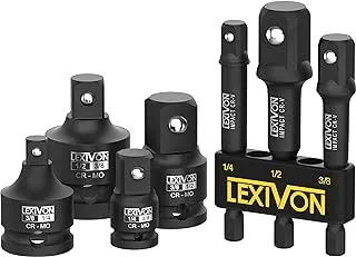 LEXIVON Impact Socket Adapter Combo Kit, 7-Piece Increaser, Reducer & Extension Set | 1/4