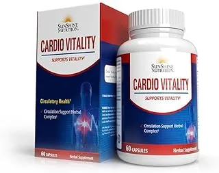 Sunshine Nutrition Cardio Vitality | To Support Vitality | Helps In Blood Circulation | Promotes Heart Health | Controls Blood Pressure Level | 60 Capsules