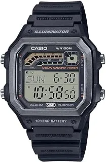 Casio Men's Watch - WS-1600H-1AVDF Black Dial, Black Band