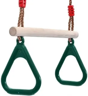 ROCK1ON Kid's Heavy Duty Chain Trapeze Swing Bar with Rings Set