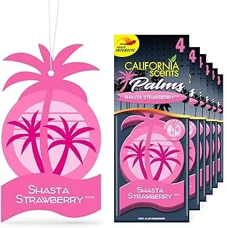 California Scents Hanging Palms Air Freshener, Shasta Strawberry, 24 Count