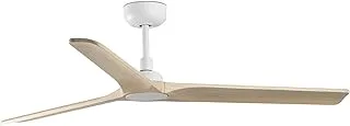 Funfano WOOD Matt White/Maple ceiling fan Ø132cm/52inch 3 SOLID WOOD BLADES remote control included