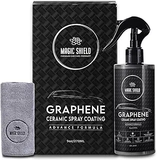 Magic Shield Graphene Ceramic Spray Coating - Quick & Easy Application for Cars, Motorcycles, Boats & More - Professional-Grade Sealant - Maximum Gloss & Shine - Long Lasting Protection - 9oz Bottle