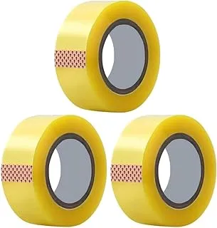 HEXAR Heavy Duty Packing Tape, 45 MM x 183 Meters (200 Yards) Packaging Tape for Sealing Parcel Boxes Office Home School Use Strong Adhesive Tape Super Secure Sticky Seal (183M ROLL, YELLOWISH, 3)