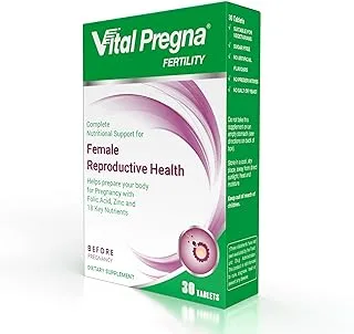 Vital Healthcare Vital Pregna Fertility | For Female Reproductive Health | Helps To Prepare Your Body For Pregnancy | With Folic Acid, Zinc & 18 Key Nutrients | No Artificial Flavors| 30 Tablets