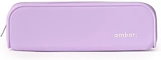 Ambar Rectangular Silicone Pencil Case, Purple