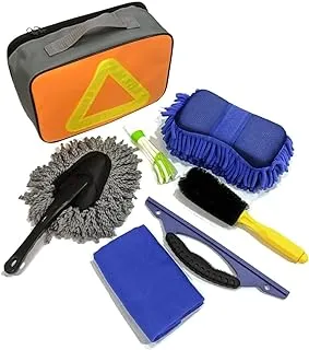 7 Pcs Car Cleaning Tools Kit,Car Detailing Brush Set with Carry Bag ，Car Wash Kit with Windshield Cleaning Tool, Car Window Cleaner Car Window Squeegee Car Squeegee Car Wash Towel Cleaning Kits