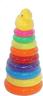 Ring stacker montessori toy with duck for children - multi color