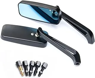 WTZMOTO Bar End Mirrors for Motocycle - 8mm/10mm Doubletakes Mirror for Handlebar Compatible with Honda Fury, Grom, Ruckus, Kawasaki, Yamaha, Suzuki