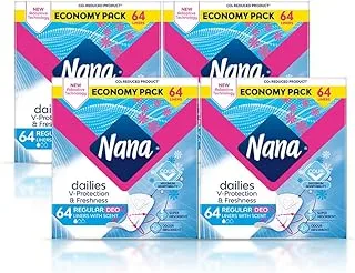 Nana Panty Liners Duo Normal Scented - 64 pcs (Pack of 4)