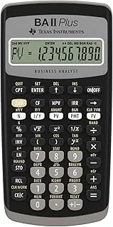 TEXAS INSTRUMENTS BA II Plus Financial Calculator (Single Line, 10 Digit Display, Battery Operated) Black/Grey