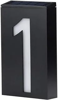 LED Solar House Number Light Garden Numbers Solar Powered Address Sign LED Illuminated Outdoor Plaques and Wall Art Lighted Up for Home Yard Street (Digit 1)