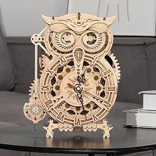 ROKR 3D Wooden Puzzle Owl Clock Kit Model Kits to Build for Adults