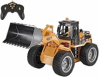 COOLBABY 9 Channel Loading Bulldozer 2.4G Wireless Remote Control Engineering Forklift Children's Toy Excavator With Light And Sound