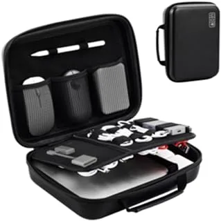 ProCase Hard Travel Electronic Organizer Case for MacBook Power Adapter Chargers Cables Power Bank Apple Magic Mouse Apple Pencil USB Flash Disk SD Card Small Portable Accessories Bag