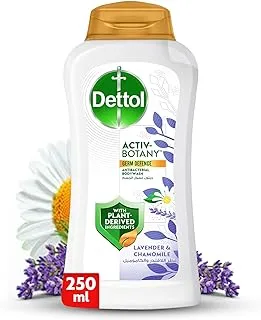 Dettol Activ-Botany Antibacterial Showergel & Bodywash, Lavender & Chamomile Fragrance, with Plant-Derived Ingredients for Effective Germ Defence & Personal Hygiene, 250ml