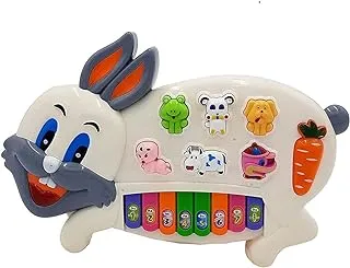 Magicwand Funny Musical & Educational Rabbit Piano for Kids 【Pack of 1】【Multi-Colored】