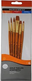 Daler-Rowney Simply Acrylic Golden Taklon Short Handle Synthetic 6 Brush Set No.1