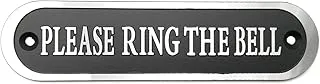 BPA® Please Ring The Bell Aluminum Door Sign Black and Silver 5.5x1.4 inch