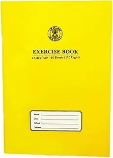 Sadaf Two Side Plain Exercise Book, 120 Pages, A5 Size, Yellow